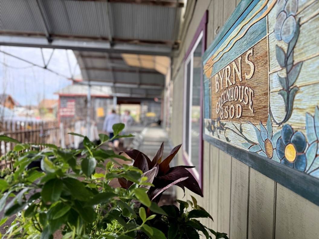 Byrns Greenhouse sign
