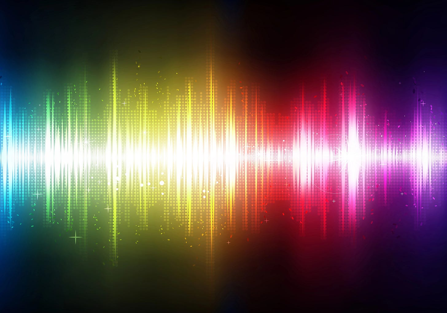 Looks like a rainbow frequency on a black background