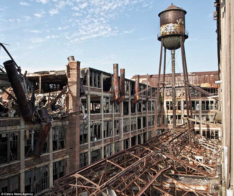 Abandoned America: Photographer captures haunting images of rusting steel works, crumbling ...