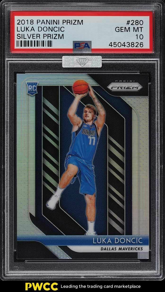 Image 1 - 2018-Panini-Prizm-Silver-Prizm-Luka-Doncic-ROOKIE-RC-280-PSA-10-GEM-MINT