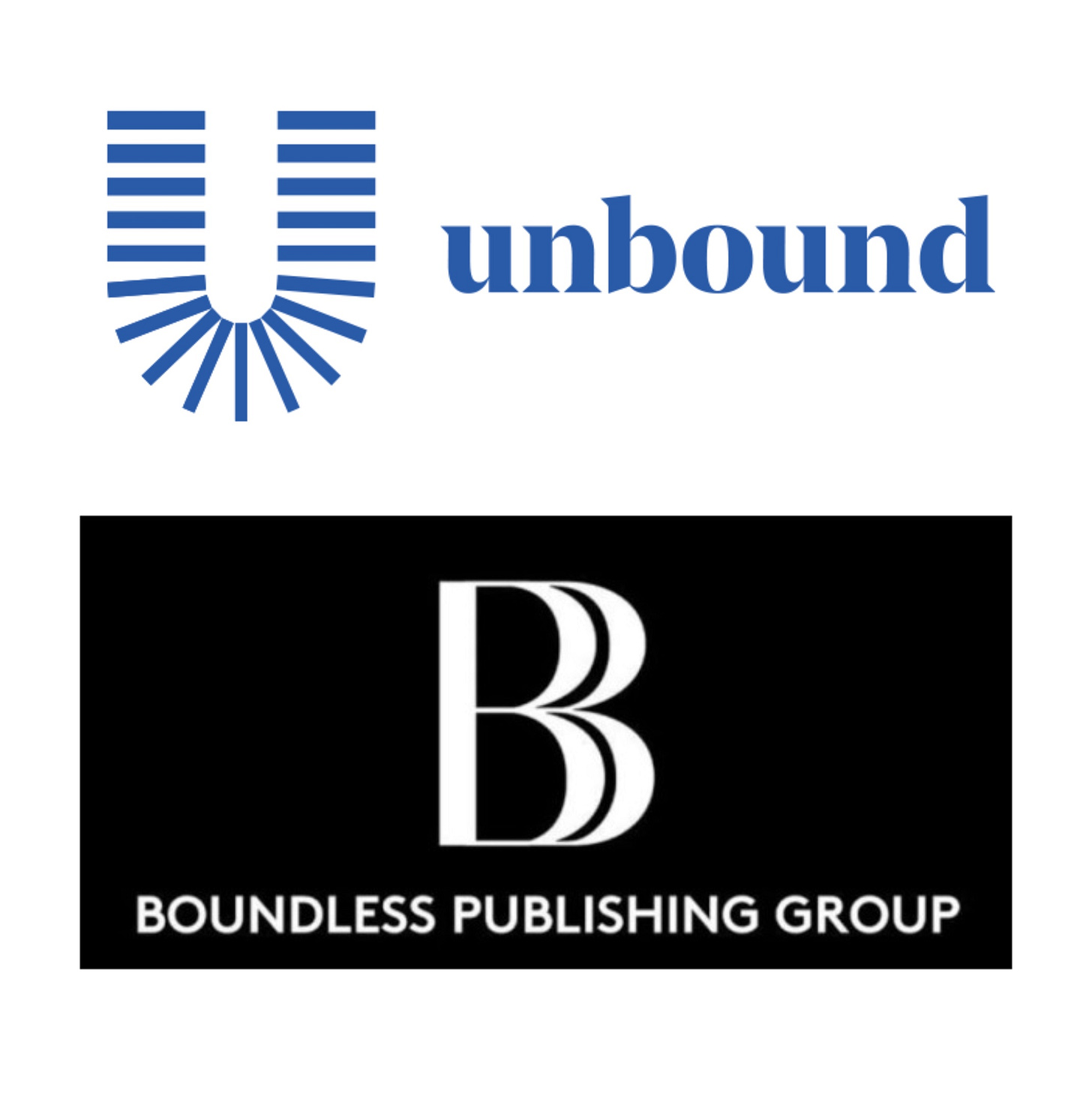 The logos of two very different, but equally unlucky, publishing companies.