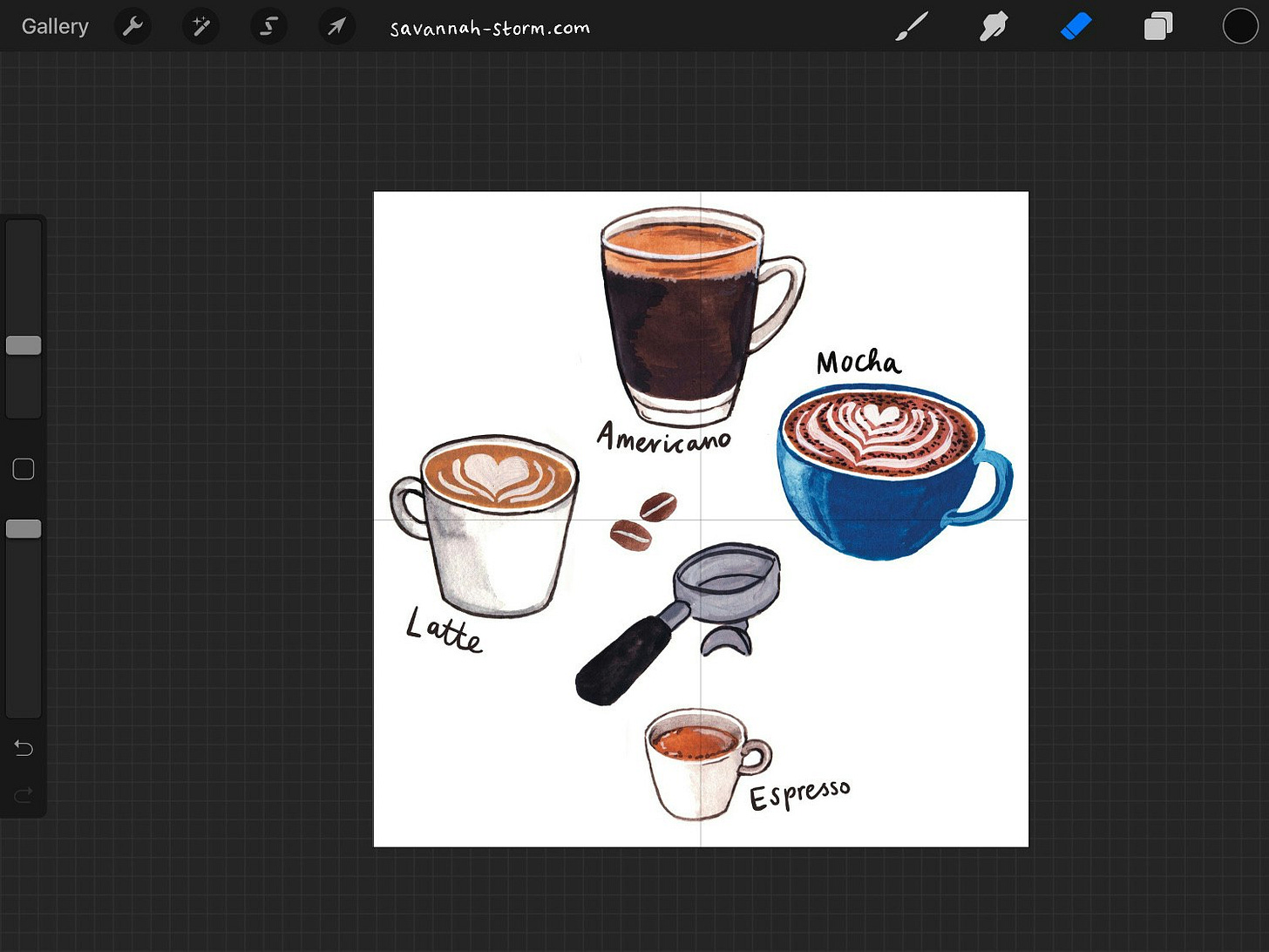 Screenshot of Procreate on the iPad, showing the process of creating an illustrated repeat pattern. Screenshot of Procreate on the iPad, showing the process of creating an illustrated repeat pattern.
