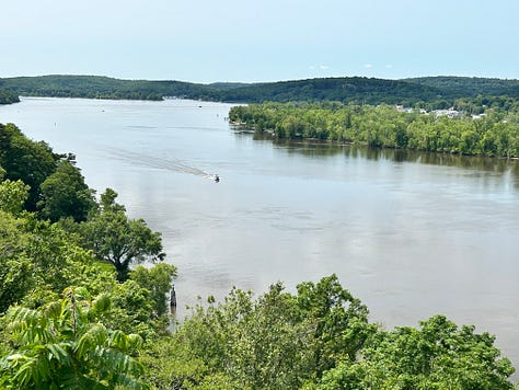 River, Pavillon, trees, building