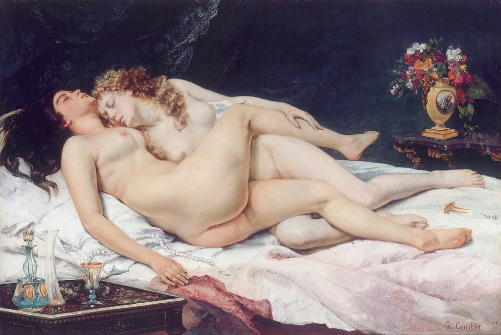 Gustave Courbet, The Sleeper (1866). CC0, via Openverse/rawpixel. Gustave Courbet, The Sleeper (1866). CC0, via Openverse/rawpixel.