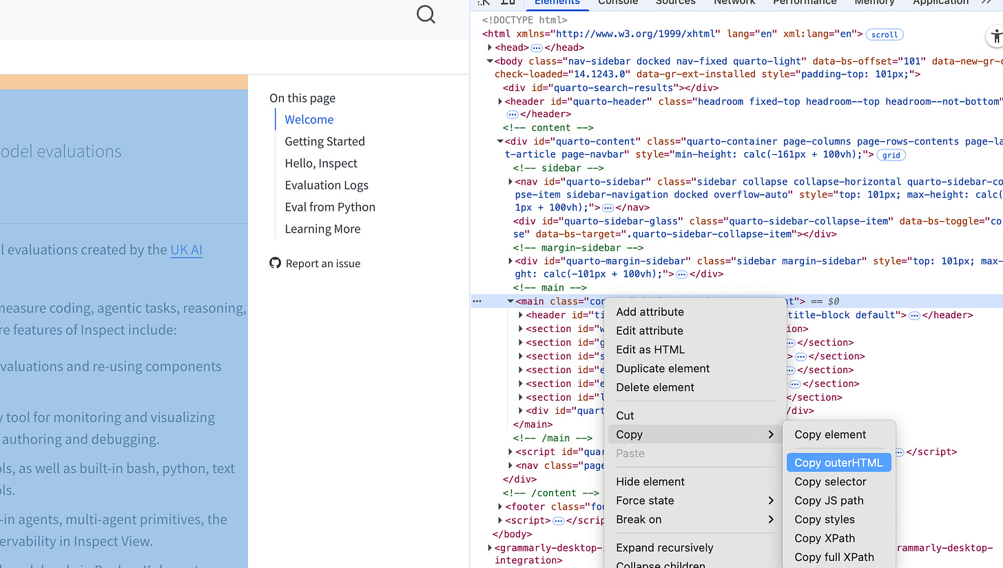 Copy Outer HTML Copy Outer HTML