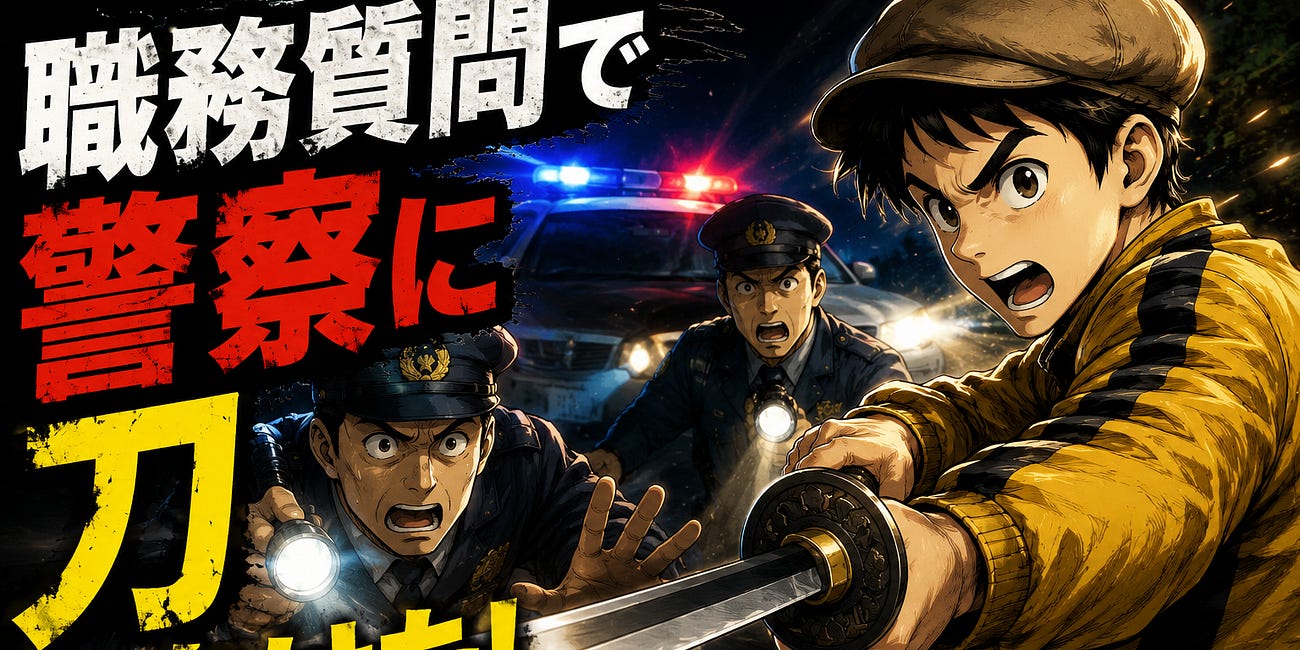 職質で警察に刀を向けたら釈放された。