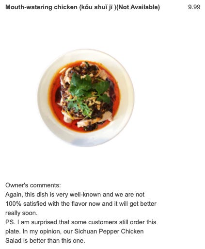 Mouth-watering chicken from Cuisine AuntDai's menu