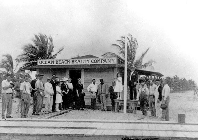 Ocean Beach Realty office in 1915. Courtesy of Florida State Archives.