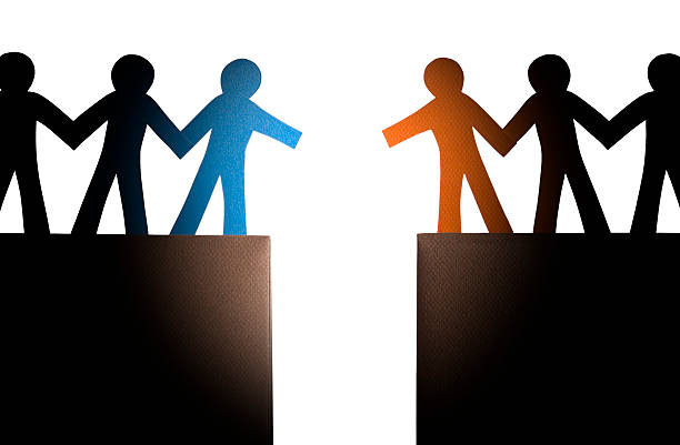 approaching the other group - intolerance stock pictures, royalty-free photos & images