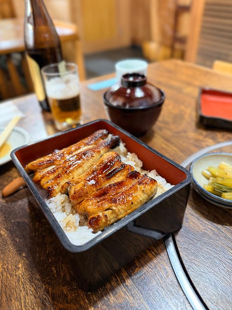Unagi at Koyia (taku unaju, unatotodon, and sansai tofu)
