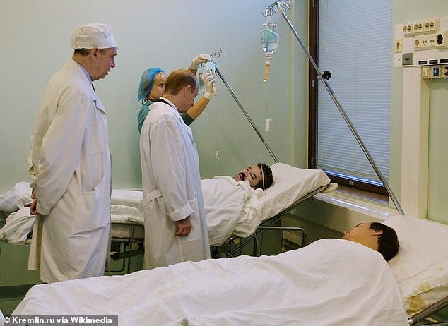 While the gas did break the siege, it also killed 120 of the 900 hostages in the theatre and left an unknown number with life-long illnesses. Pictured: Vladimir Putin visits survivors of the theatre siege While the gas did break the siege, it also killed 120 of the 900 hostages in the theatre and left an unknown number with life-long illnesses. Pictured: Vladimir Putin visits survivors of the theatre siege