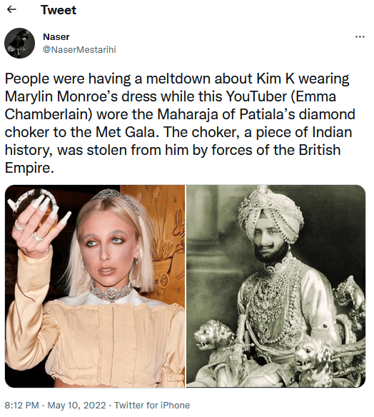 Mystery at Met Gala 2022: Did Emma Chamberlain Wear A Stolen Necklace? - International Gem Society Mystery at Met Gala 2022: Did Emma Chamberlain Wear A Stolen Necklace? - International Gem Society