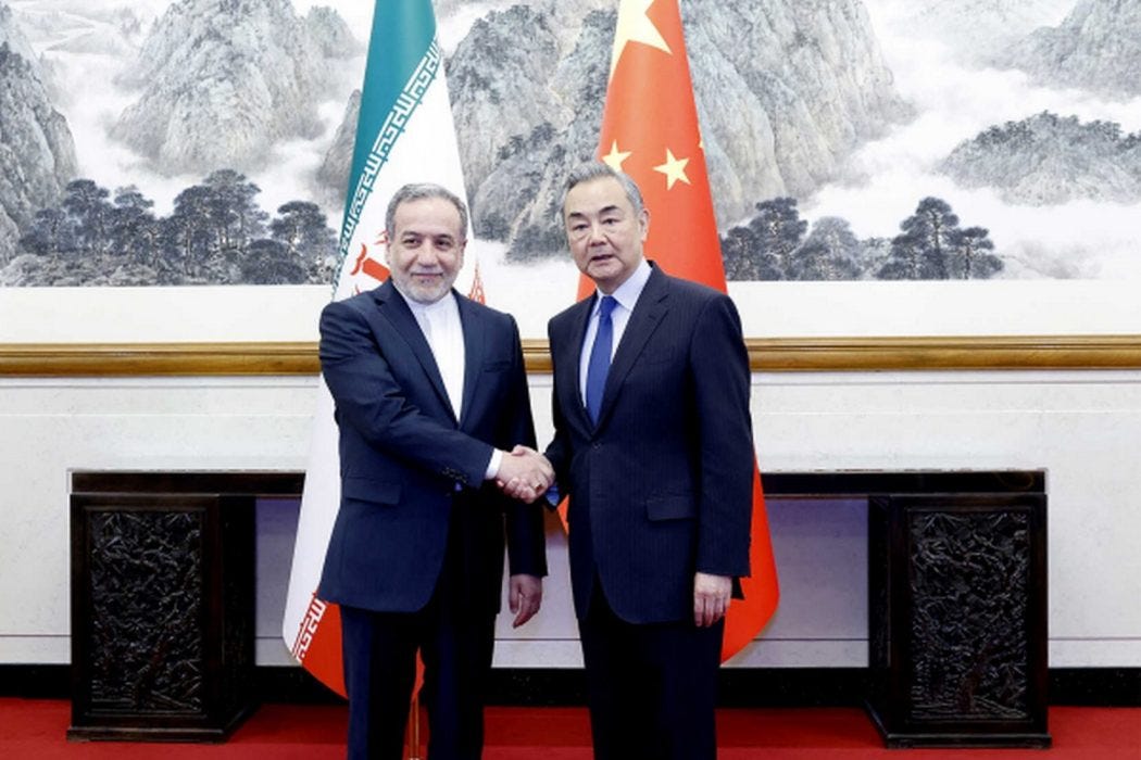Chinese Foreign Minister Wang Yi meets with Iranian Foreign Minister Abbas Araghchi in Beijing on April 23, 2025. Photo: China's Ministry of Foreign Affairs.