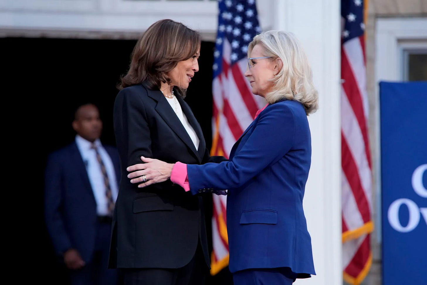 Harris and Rep. Liz Cheney paint Trump as a threat to democracy Harris and Rep. Liz Cheney paint Trump as a threat to democracy