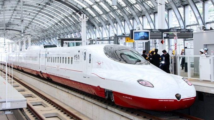 Tuyến tàu cao tốc Nishi-Kyūshū Shinkansen kết nối tỉnh Saga với Nagasaki, Nhật Bản. Ảnh: Nippon