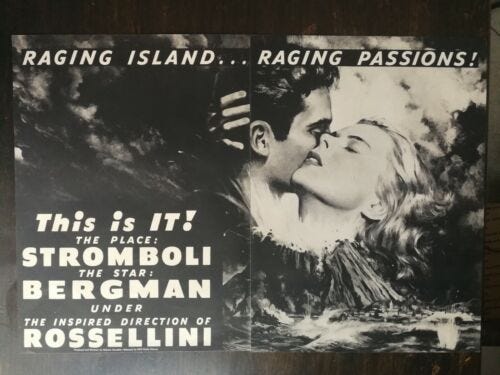 Vintage 1950 Stromboli Ingrid Bergman Two Page Original Movie Poster Ad 1221 | eBay Vintage 1950 Stromboli Ingrid Bergman Two Page Original Movie Poster Ad 1221 | eBay
