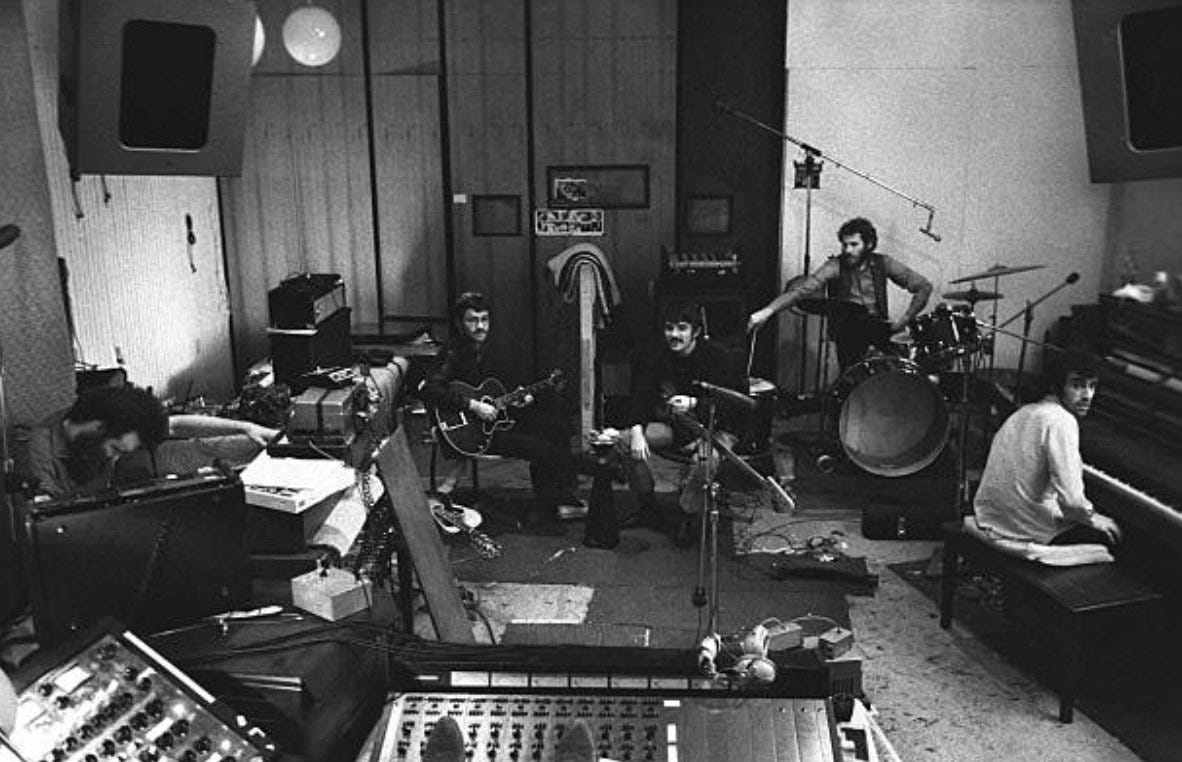 The Band at the pool house in Los Angeles