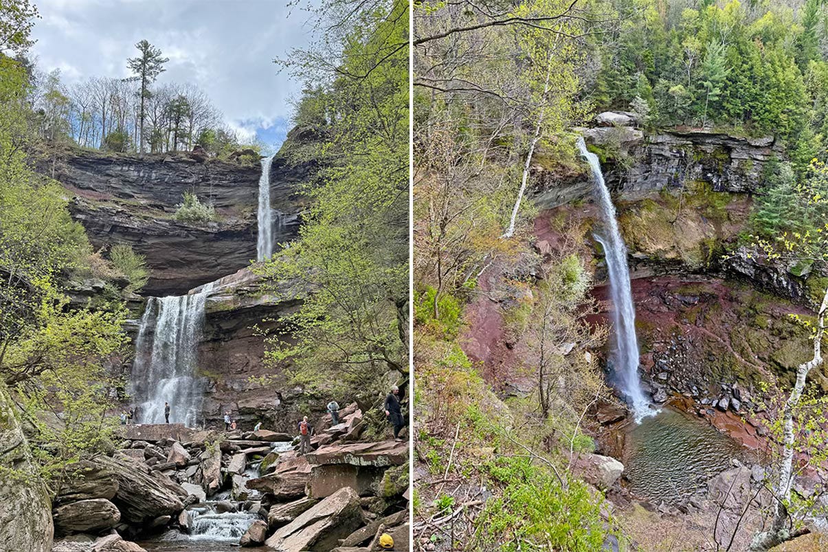 Kaaterskill Falls from above and below Kaaterskill Falls from above and below