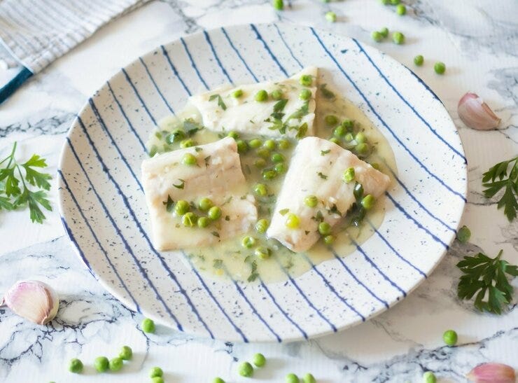 Lubina en salsa verde