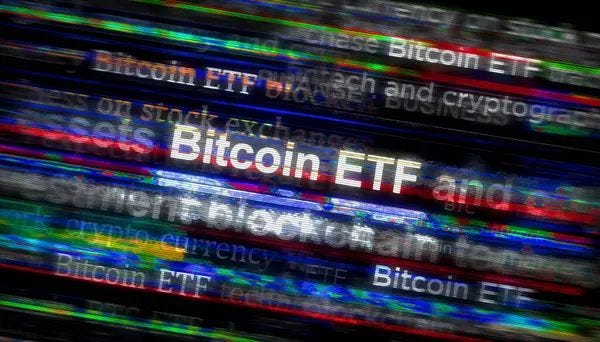 Bitcoin Etf Btcetf Fund Investment Headline News International Media Abstract — Stock Photo, Image