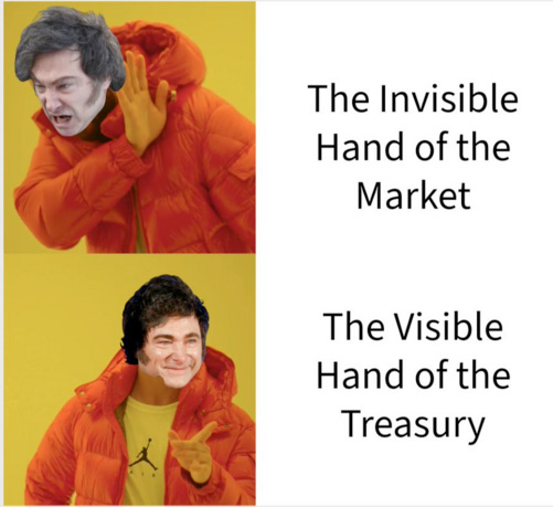 drake dislike / like meme:

dislike: the invisible hand of the market

like: the visible hand of the treasury