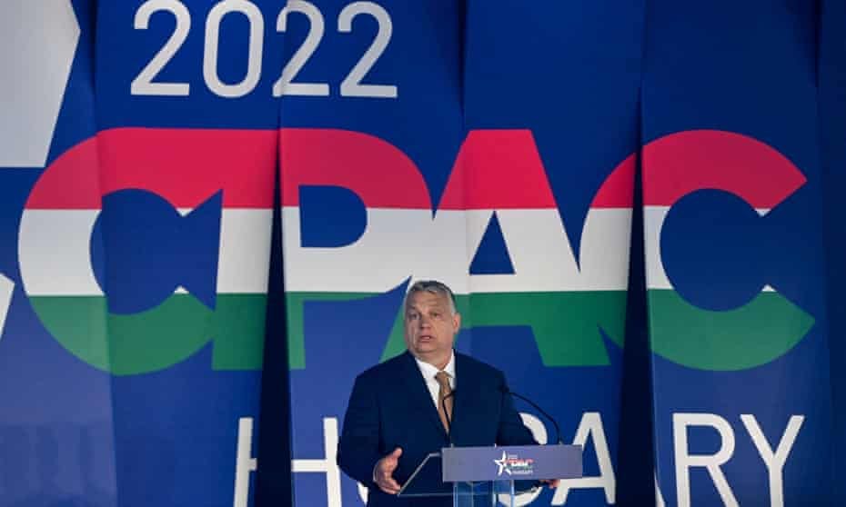 Hungarian Prime Minister Viktor Orban speaks during a session of CPAC in Budapest, Hungary, on Thursday. Hungarian Prime Minister Viktor Orban speaks during a session of CPAC in Budapest, Hungary, on Thursday.