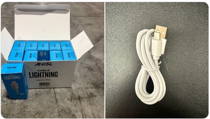 On May 20, 2025, CBP agents in Houston seized 373,000 counterfeit "Apple-certified" Lightning cables worth more than $7,000,000.