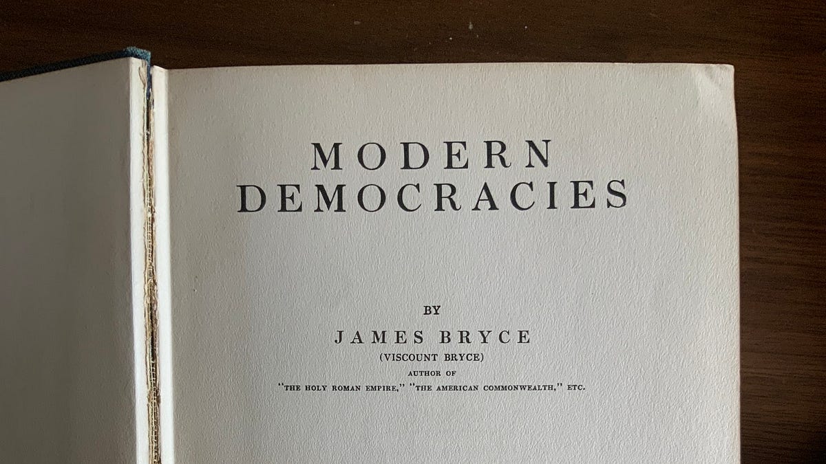 洋書 Modern Democracies Part Two Saturday post on “Public Opinion” in MODERN DEMOCRACIES (by James