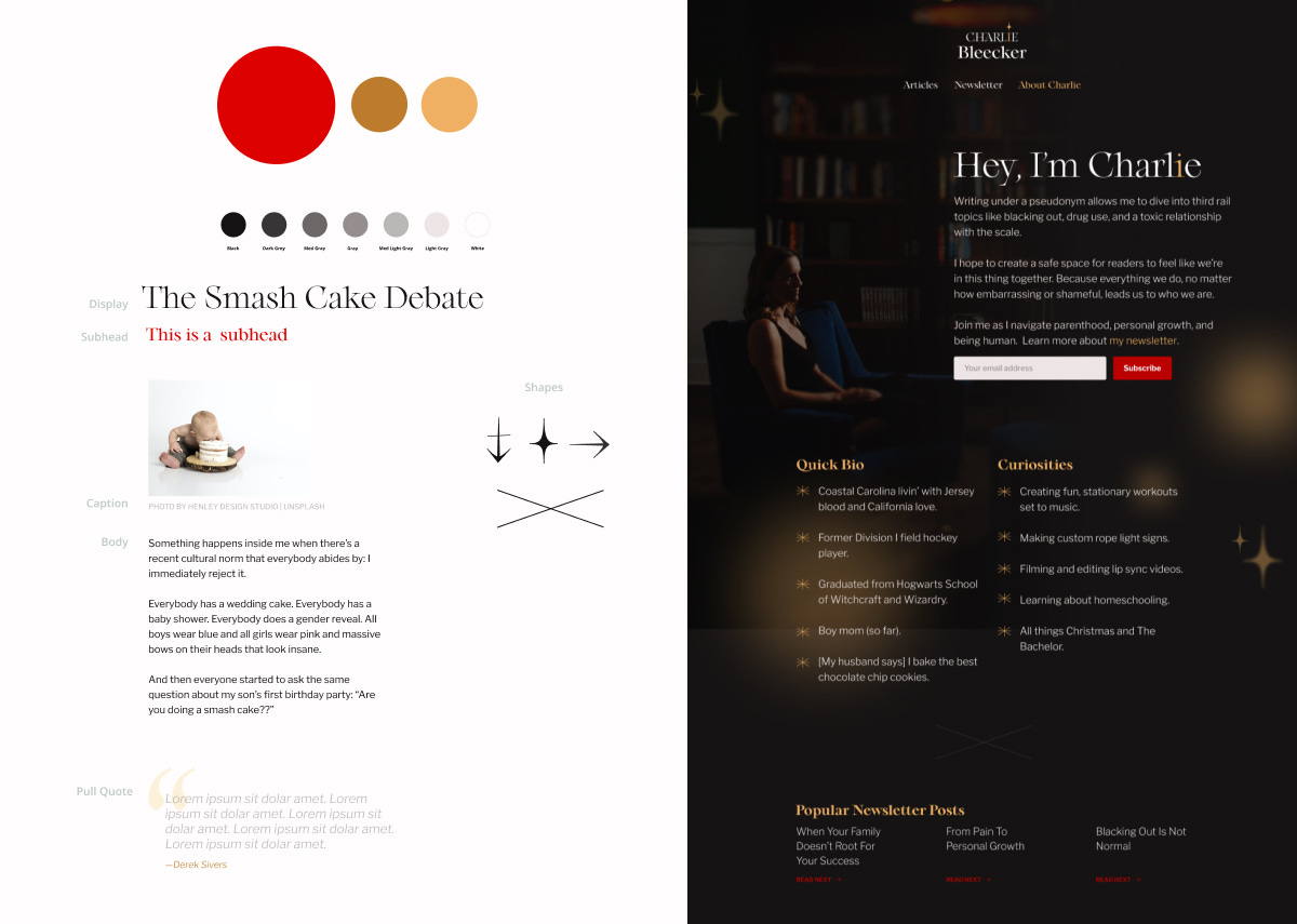A design kit consisting of type, shapes, and colors