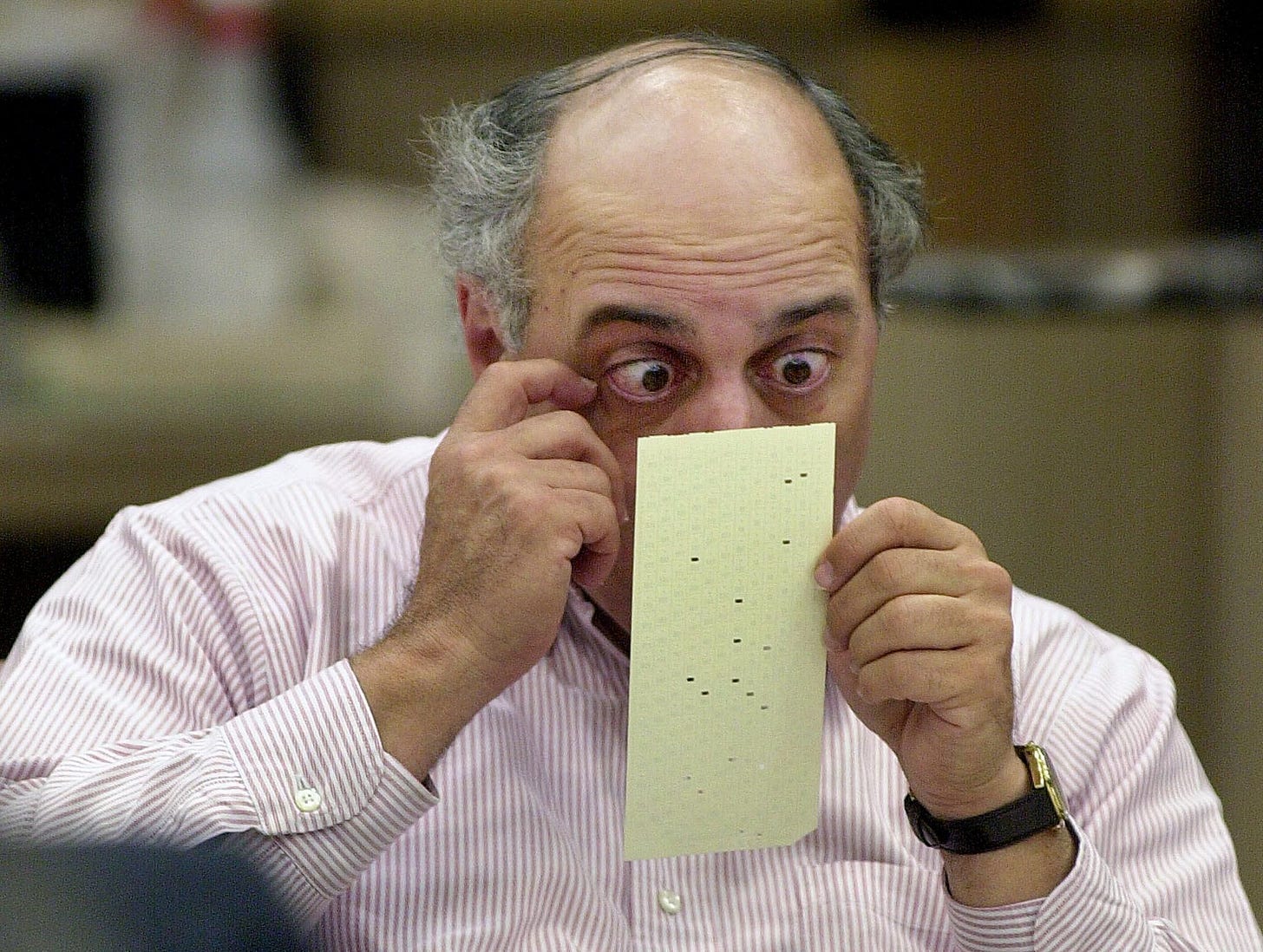 The Original Stop the Steal - Here's a man very carefully figuring out how a tick under Gore's name should count for Bush.