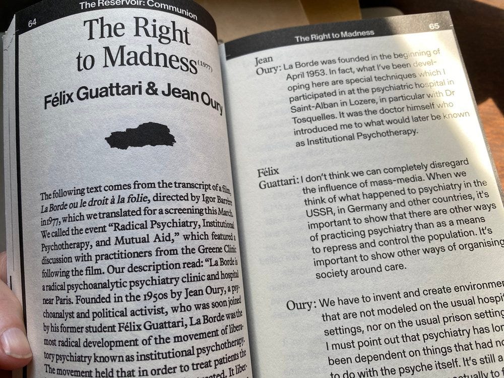 The Right to Madness by Félix Guattari and JeanOury The Right to Madness by Félix Guattari and JeanOury