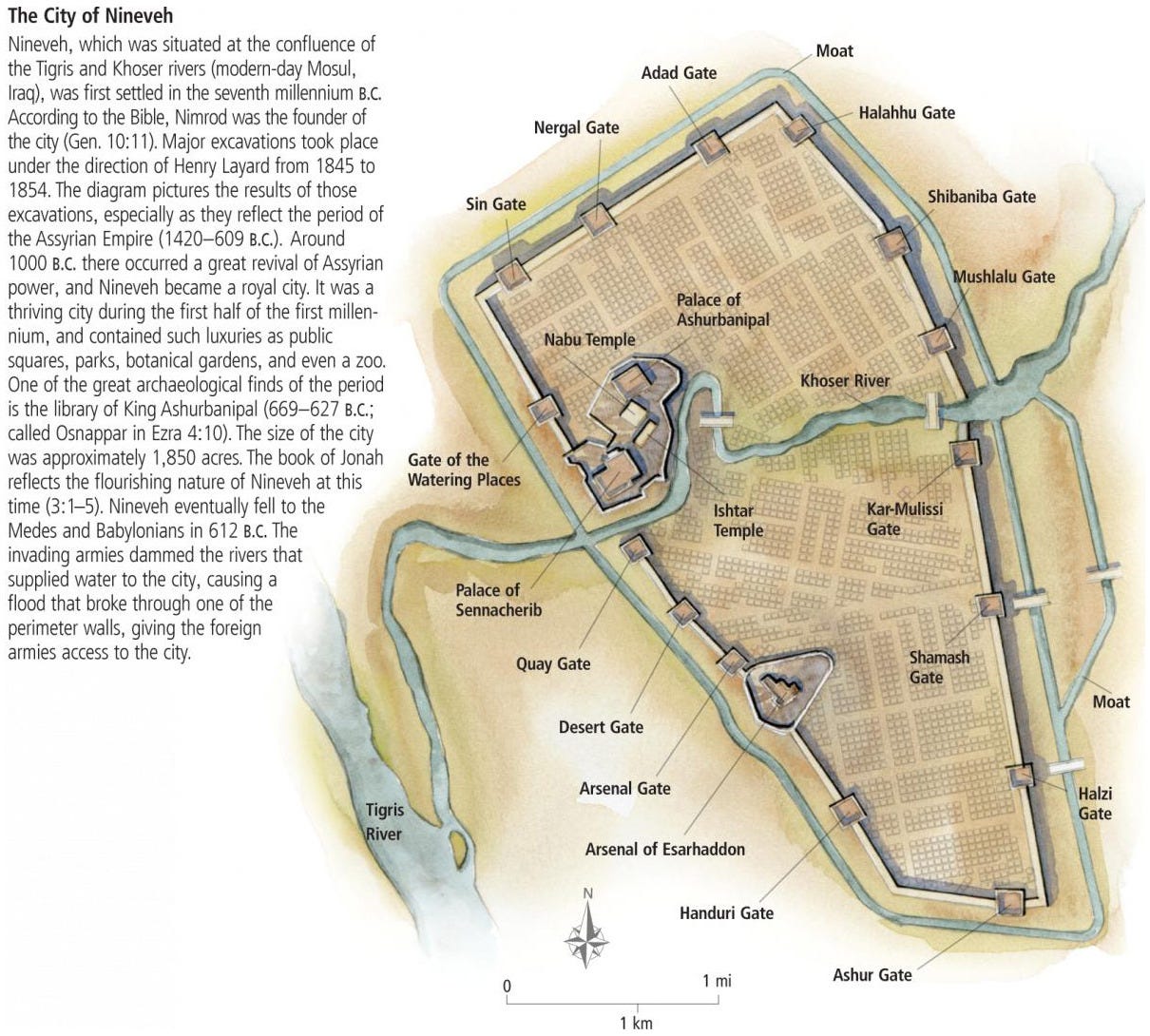 The ancient city of Nineveh, in modern-day Mosul, Iraq. The ancient city of Nineveh, in modern-day Mosul, Iraq.