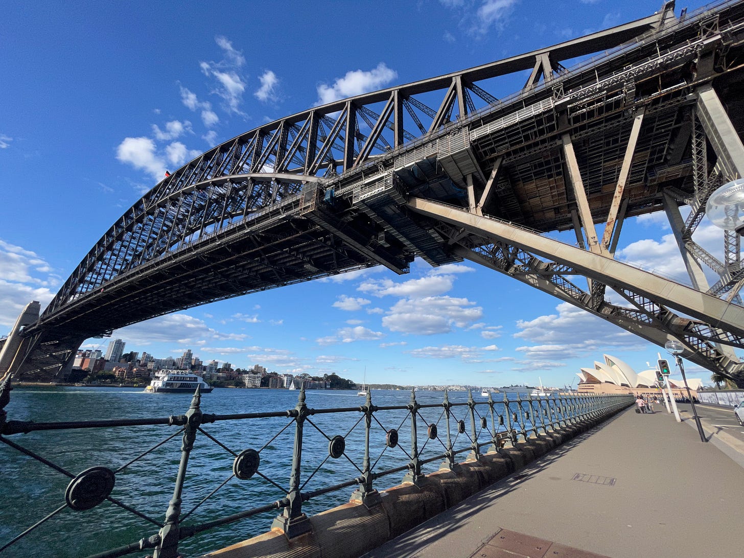 HOKA Runaway Sydney Half Marathon, the part of course where runners go under the Sydney Harbour Bridge toward the Sydney Opera House