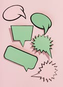 An assortment of empty speech bubbles in various shapes and sizes. An assortment of empty speech bubbles in various shapes and sizes.