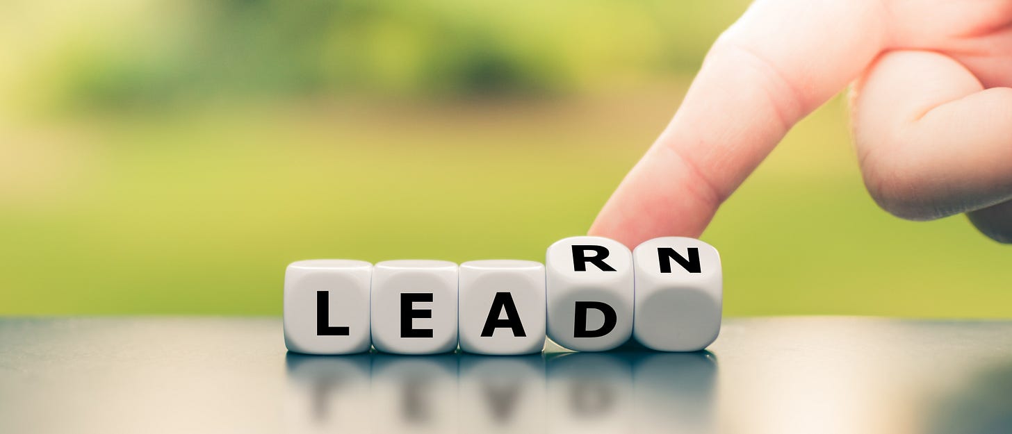 Photo of blocks spelling LEARN and LEAD