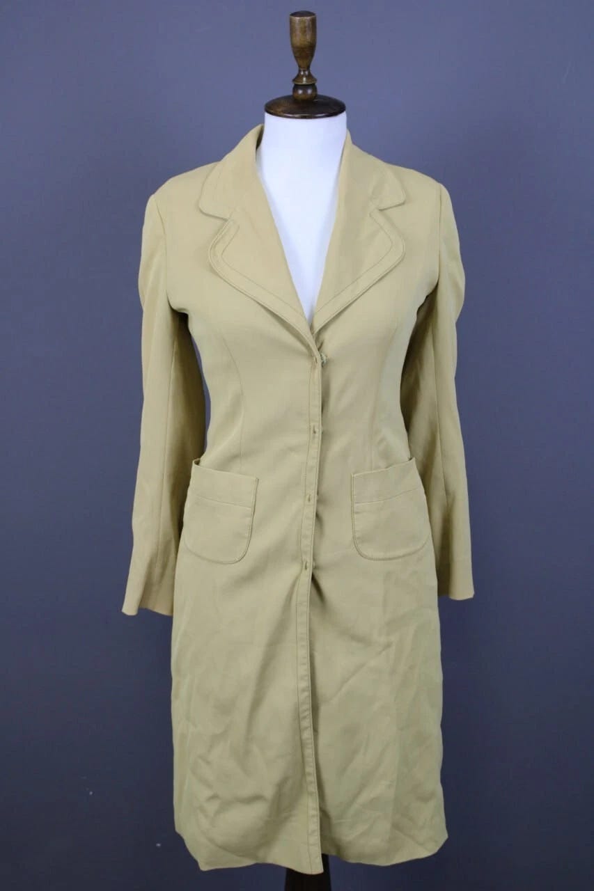 PRADA MILANO Beige Single Breast Trench Pockets Coat Jacket Size 38 - Picture 1 of 18