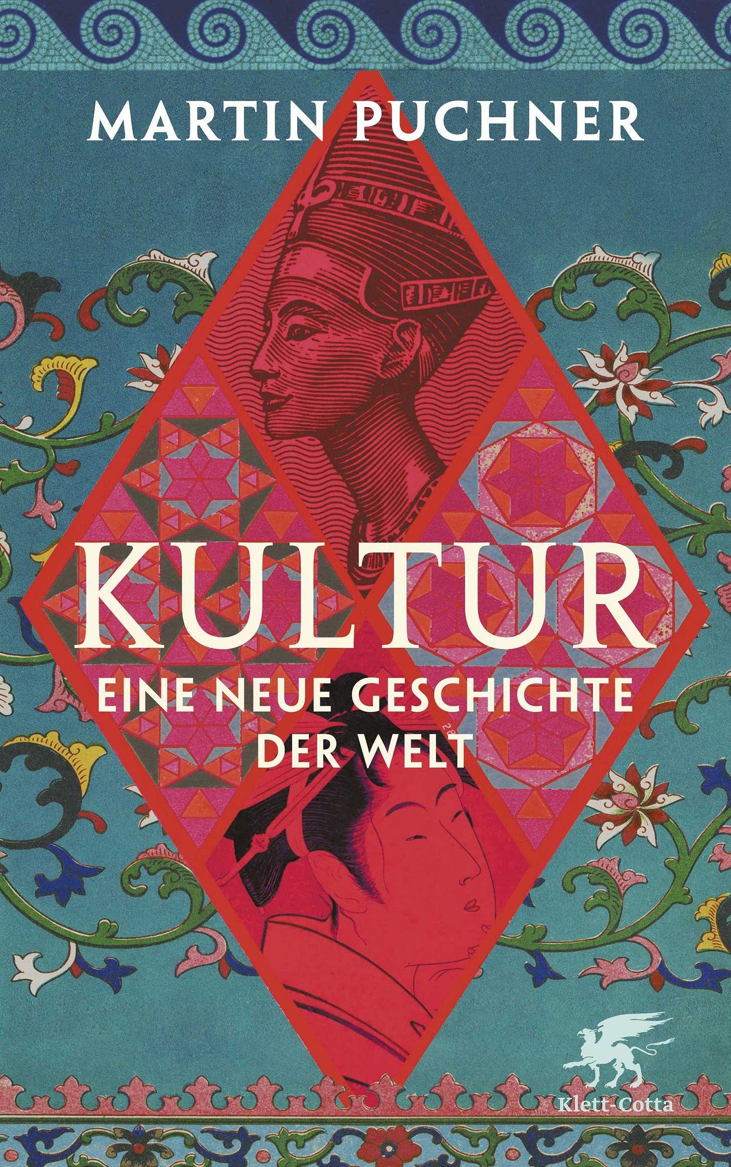 Cover zu Martin Puchner, Kultur, Eine neue Geschichte der Welt. Es zeigt die Büste der Nofrete