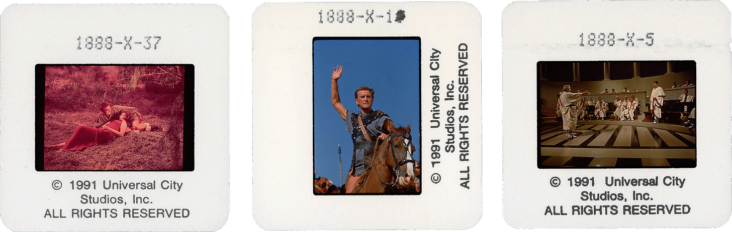 SPARTACUS slides; courtesy of Universal City Studios, Inc. SPARTACUS slides; courtesy of Universal City Studios, Inc.