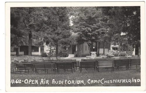 Open Air Auditorium Camp Chesterfield Indiana Madison Cty Spiritualism Postcard - Picture 1 of 2