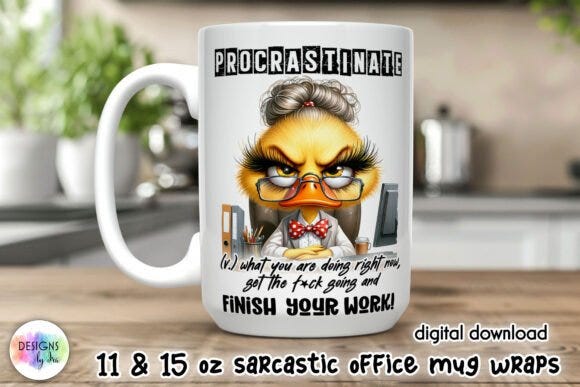 Office Life Funny Mug Wrap Sublimation