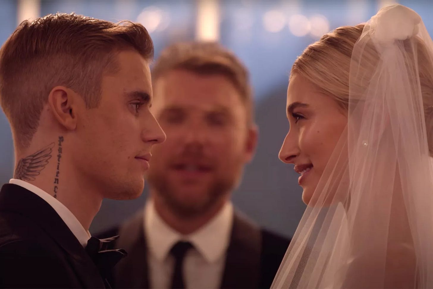 Justin and Hailey Bieber at their wedding