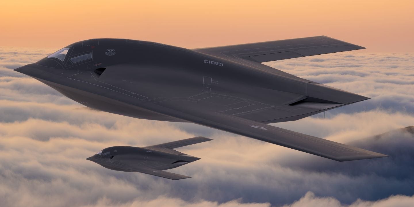 B-21 Raider stealth bomber on the ramp