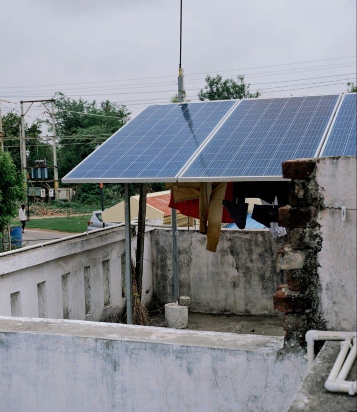 solar panels on a villager’s roof solar panels on a villager’s roof