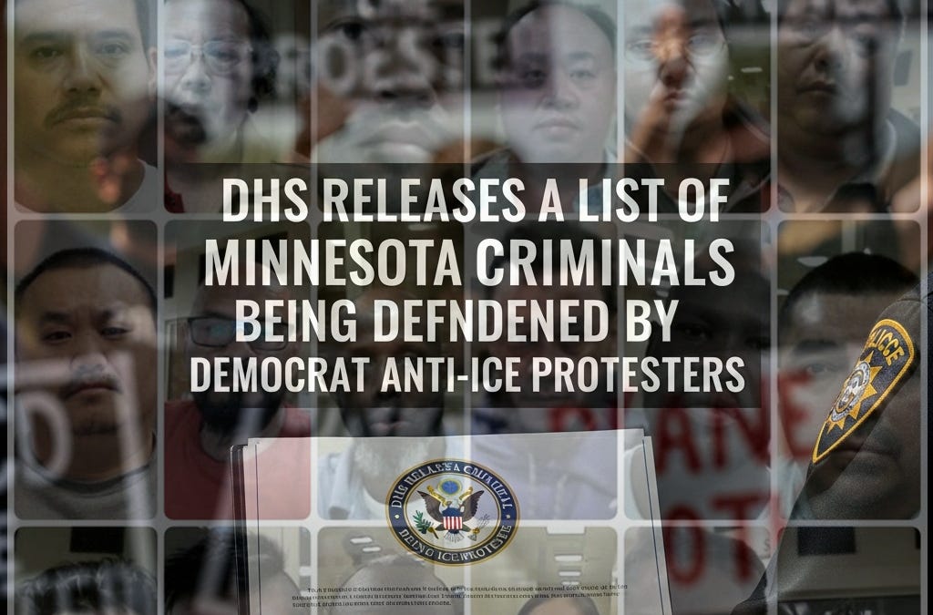 DHS Releases a List of Minnesota Criminals Being Defended by Democrat Anti-ICE Protesters
