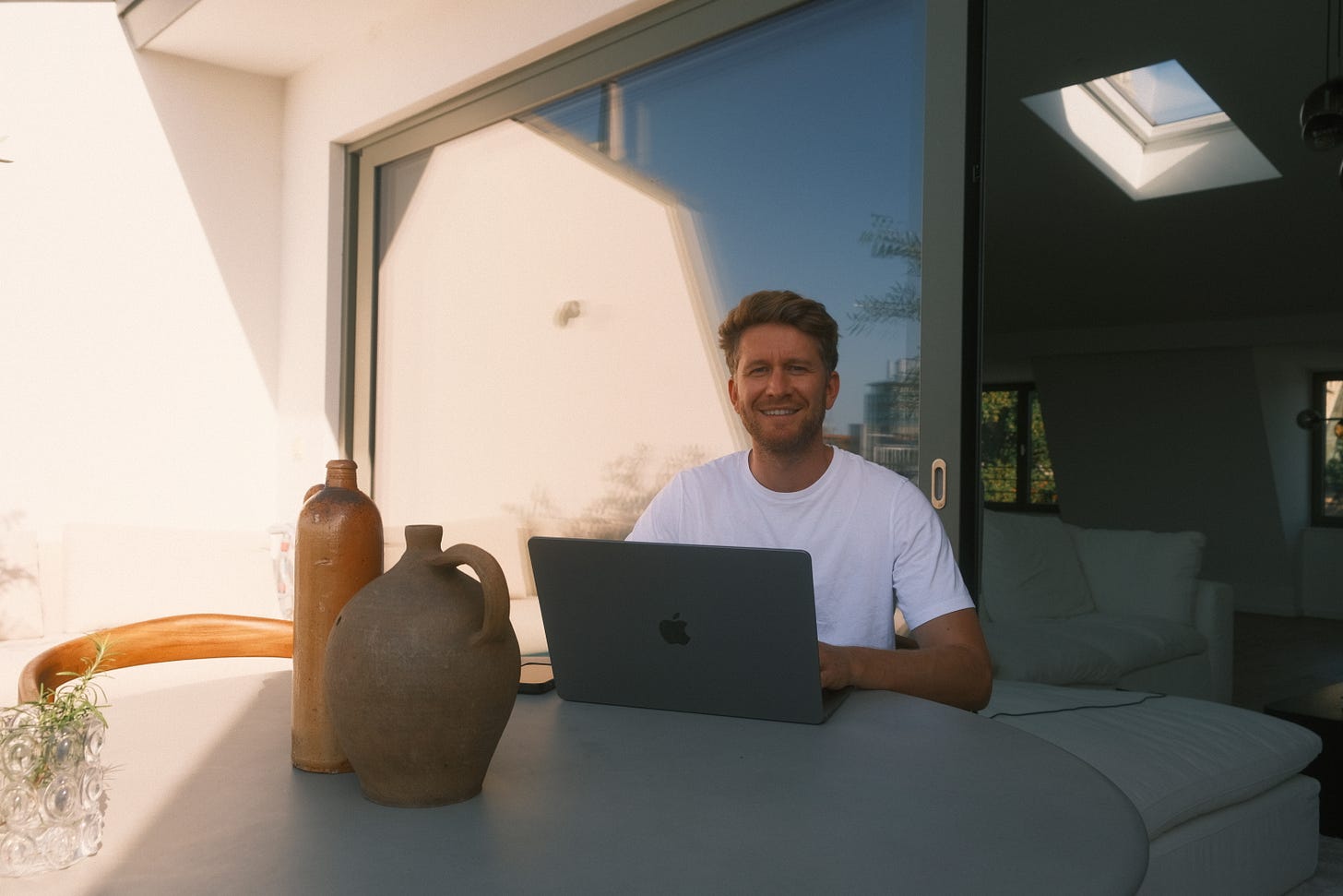 Xaver Lehmann in front of laptop Xaver Lehmann in front of laptop
