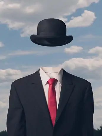 Magritte's painting of a headless man with a bowler hat Magritte's painting of a headless man with a bowler hat