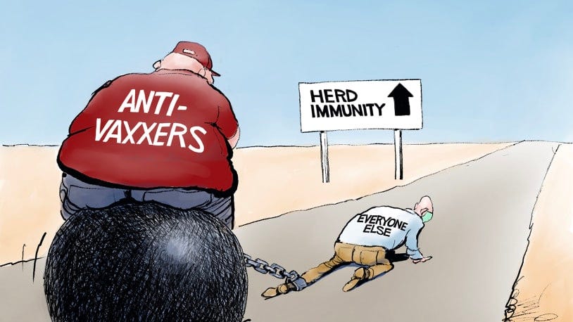 5 scathingly funny cartoons about anti-vaxxers jeopardizing herd immunity |  The Week