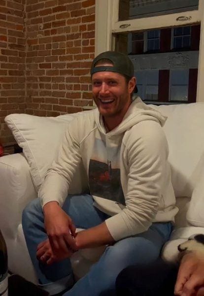 Jensen Ackles smiling big for his birthday on The Winchesters set. Jensen Ackles smiling big for his birthday on The Winchesters set.