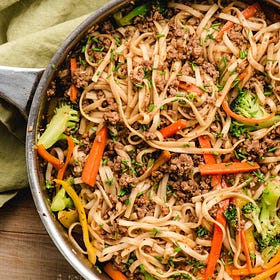 Quick, Kid Approved Ground Beef + Lo Mein Stir Fry