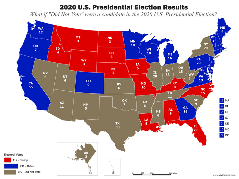 What if "Did Not Vote" were a political candidate during the 2020 presidential election? : r/MapPorn What if "Did Not Vote" were a political candidate during the 2020 presidential election? : r/MapPorn